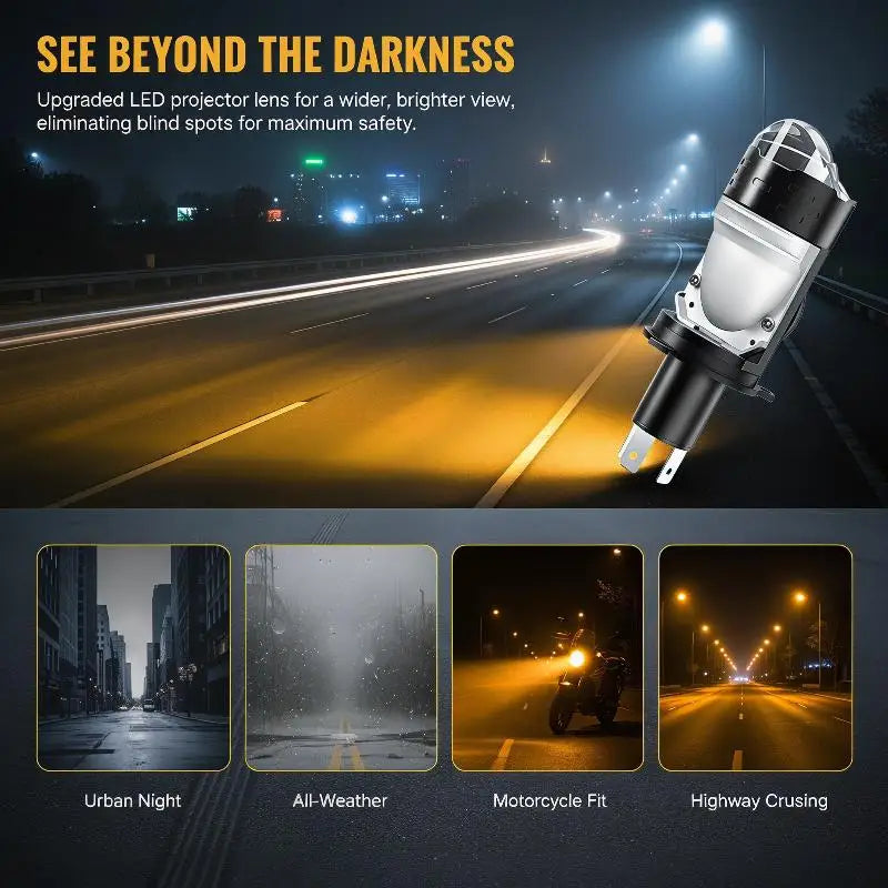 H4 Bi-LED Projector Headlight Bulb 70W 6000K CANbus 9003 HB2
