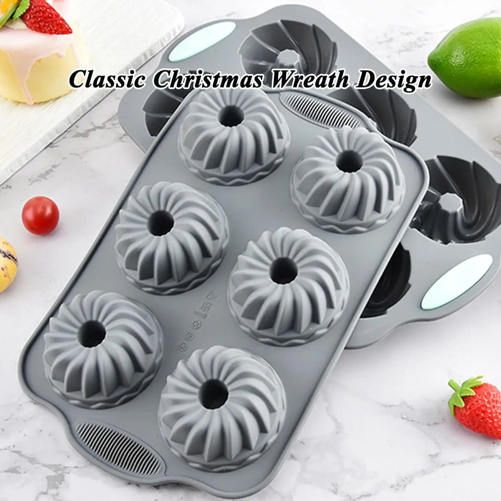 6 Cavity Silicone Mold Reusable Wreath Ice Cubes Tray Birthday