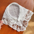 Fashion Lace Hair Hoop Triangle Scarf Kerchief Hair Scarf Bohemia Bandana Hair Band Women Girl Headscarf Hair Accessories Zpaxo white