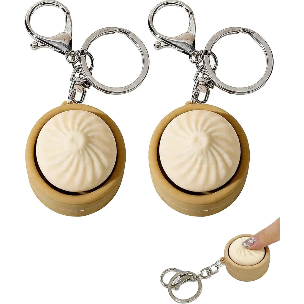 Dumpling Keyboard Fidget Portable Button Clicker Keychain Stress Zpaxo WHITE
