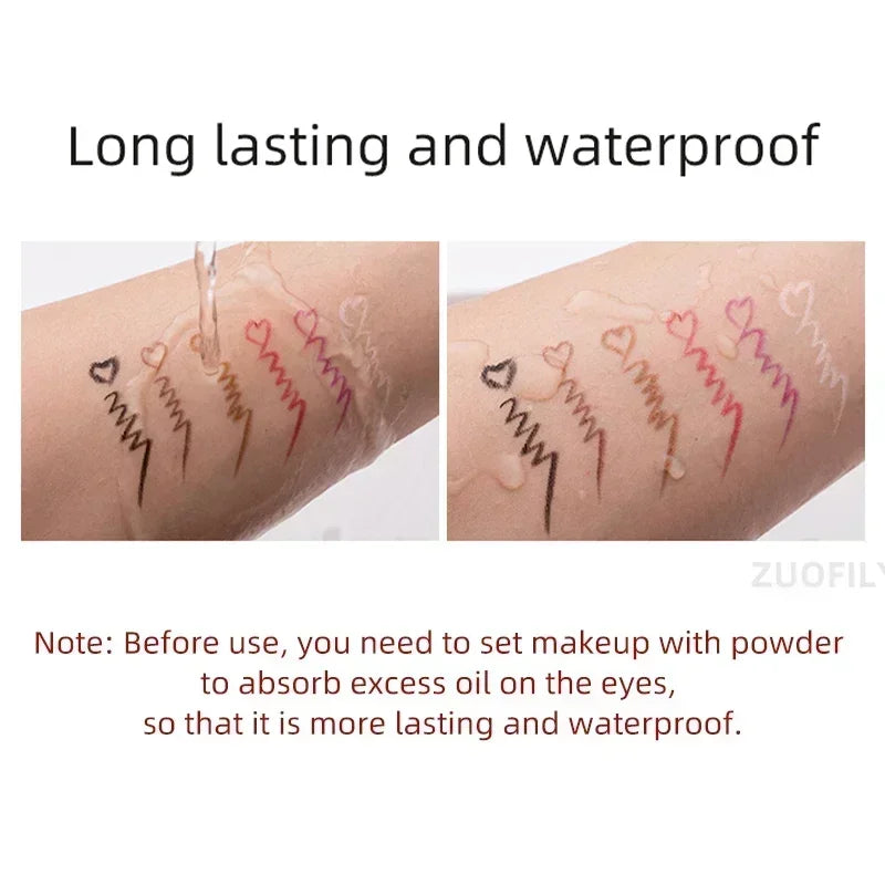 Waterproof Black Brown Eyeliner Pencils Smudge-Proof Long Lasting Easy To Wear Eye Liner Gel Matte Quick Drying Eyeliner Pen Zpaxo