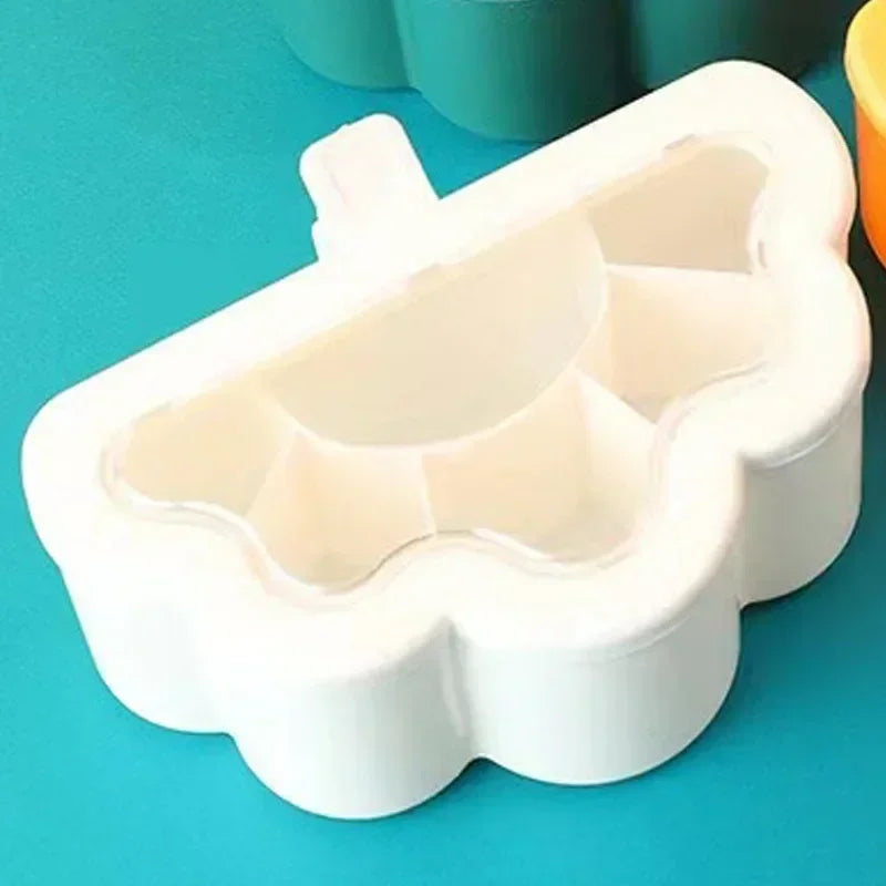 Kitchen 6-in-1 Seasoning Box Set Pepper Sugar Bowl Salt Spices Stirring Storage Jars Gadget Accessories Condiment Container Jar Zpaxo white