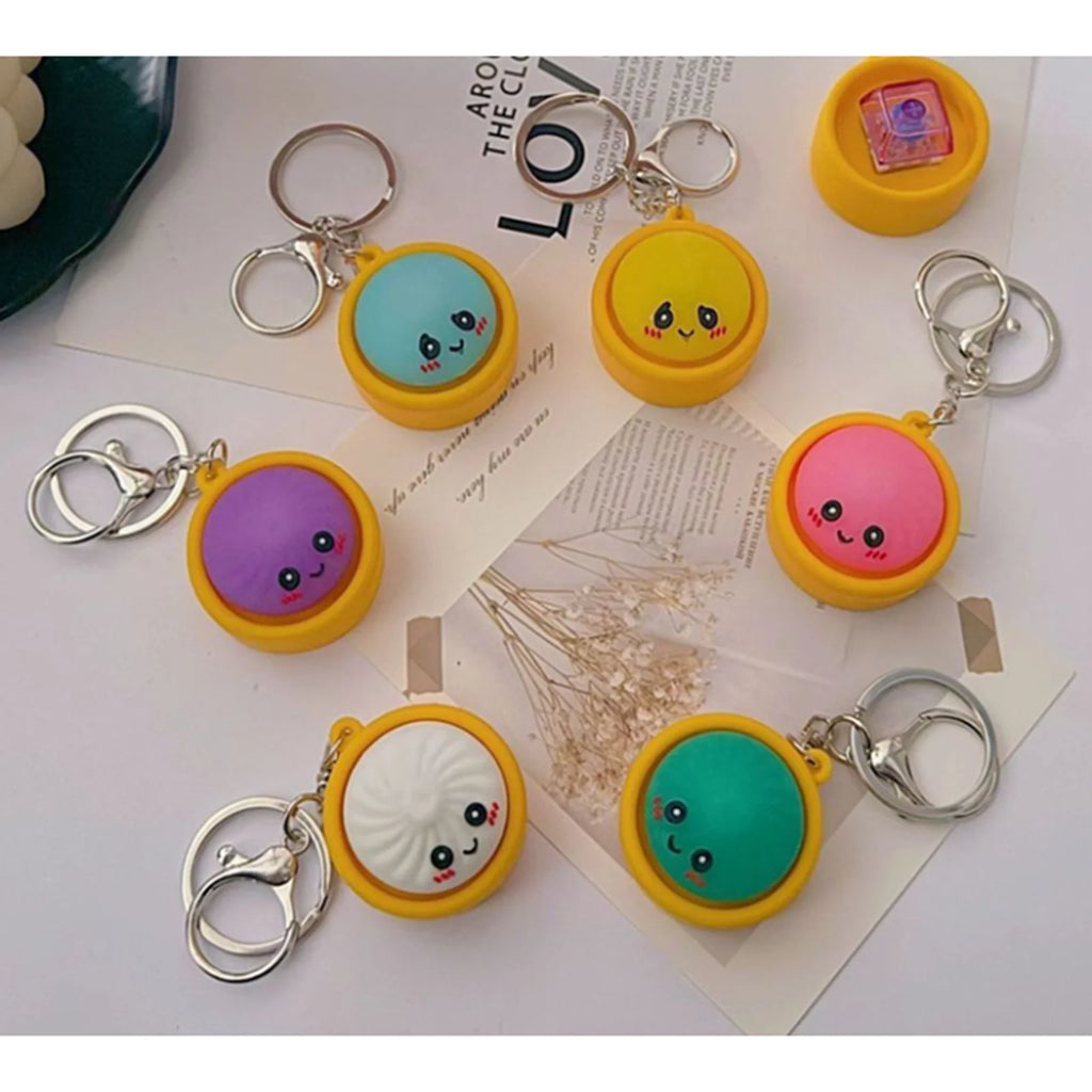 4-12PCS Simulation Dumpling Keyboard Clicker Stress Relief Toy Cute Keychains Decoration Gifts Emotion Fidgets Toy Mini Pendant Zpaxo