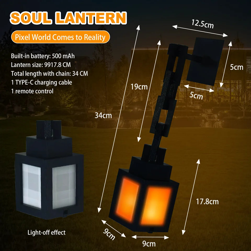 Pixel Lantern Night Light – 16 Color LED Mood Light & Remote