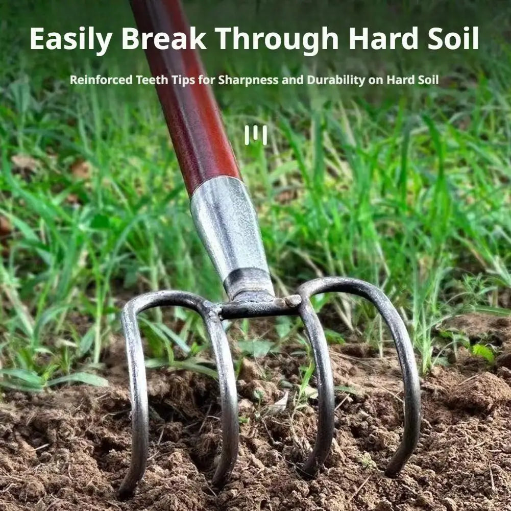 Heavy-Duty Manganese Steel Garden Fork Head – 4-Tine Cultivator Garden Fork Head Zpaxo