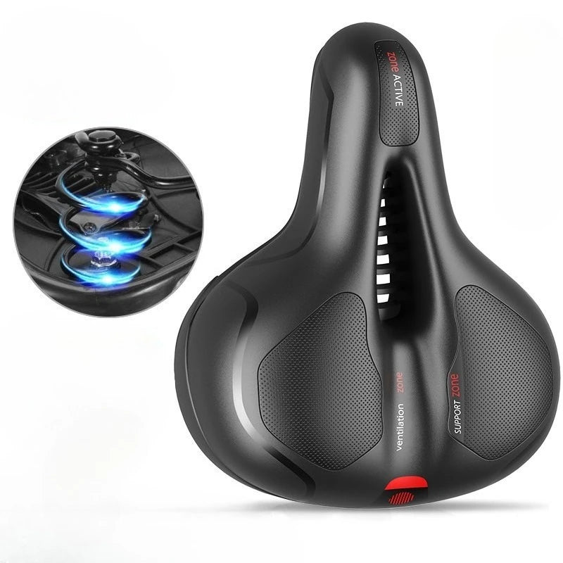 Bicycle Seat Cushion Thickened Soft Silicone Suspension Comfortable Breathable Mountain Bike Saddle Riding Equipment Accessories Zpaxo Silicone version