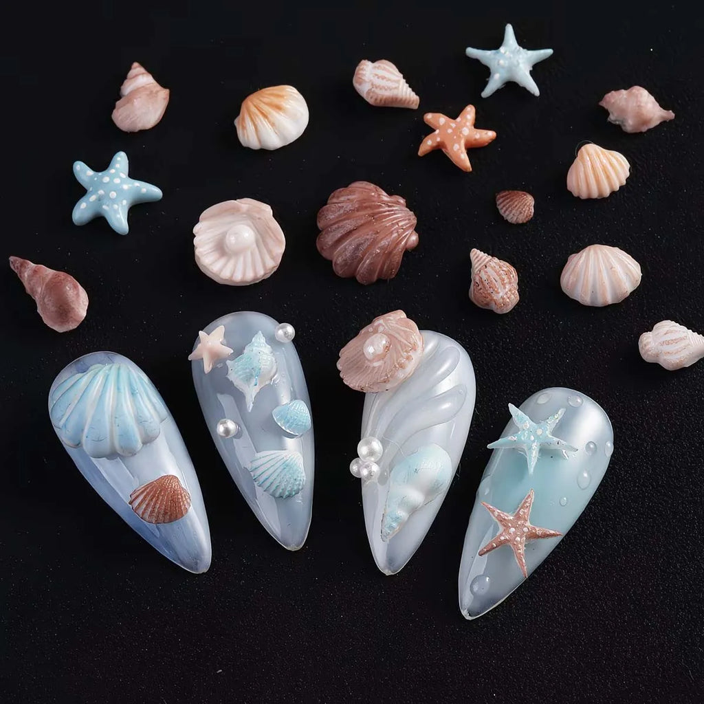 Ocean Silicone Nail Art Molds – Shell, Starfish & Conch Resin Nail Art Mold Zpaxo