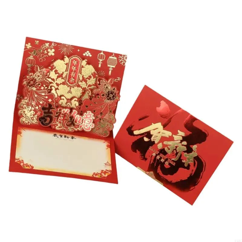 All Purpose Horse Greeting Card Retro Chinese New Year Design Quality Paper Zpaxo