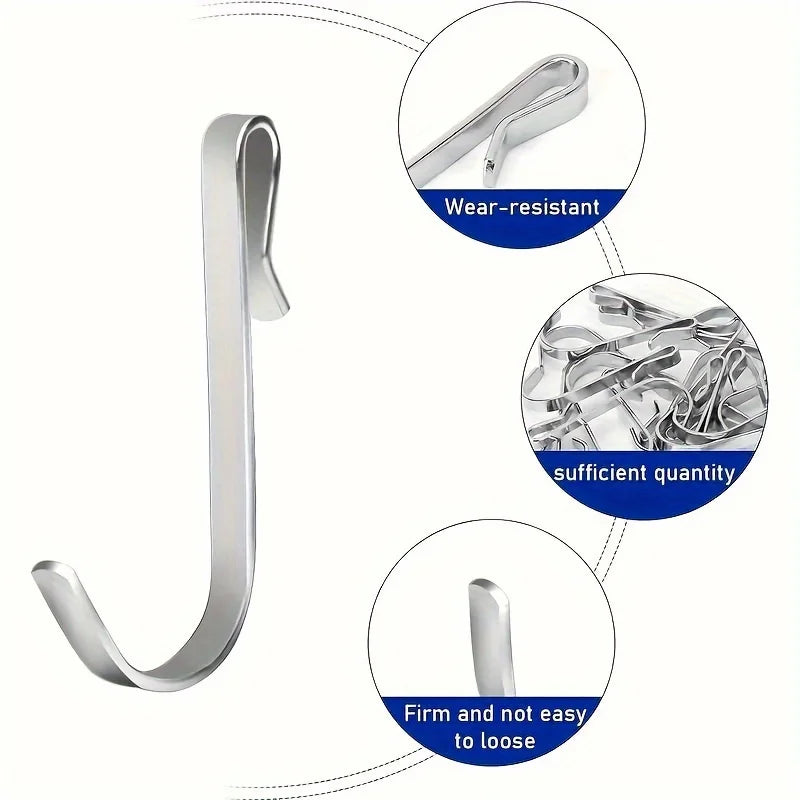 6-Pack Snap-On J-Hook Clips for Wire Shelving & Sink Grates Wire Shelving Hooks Zpaxo