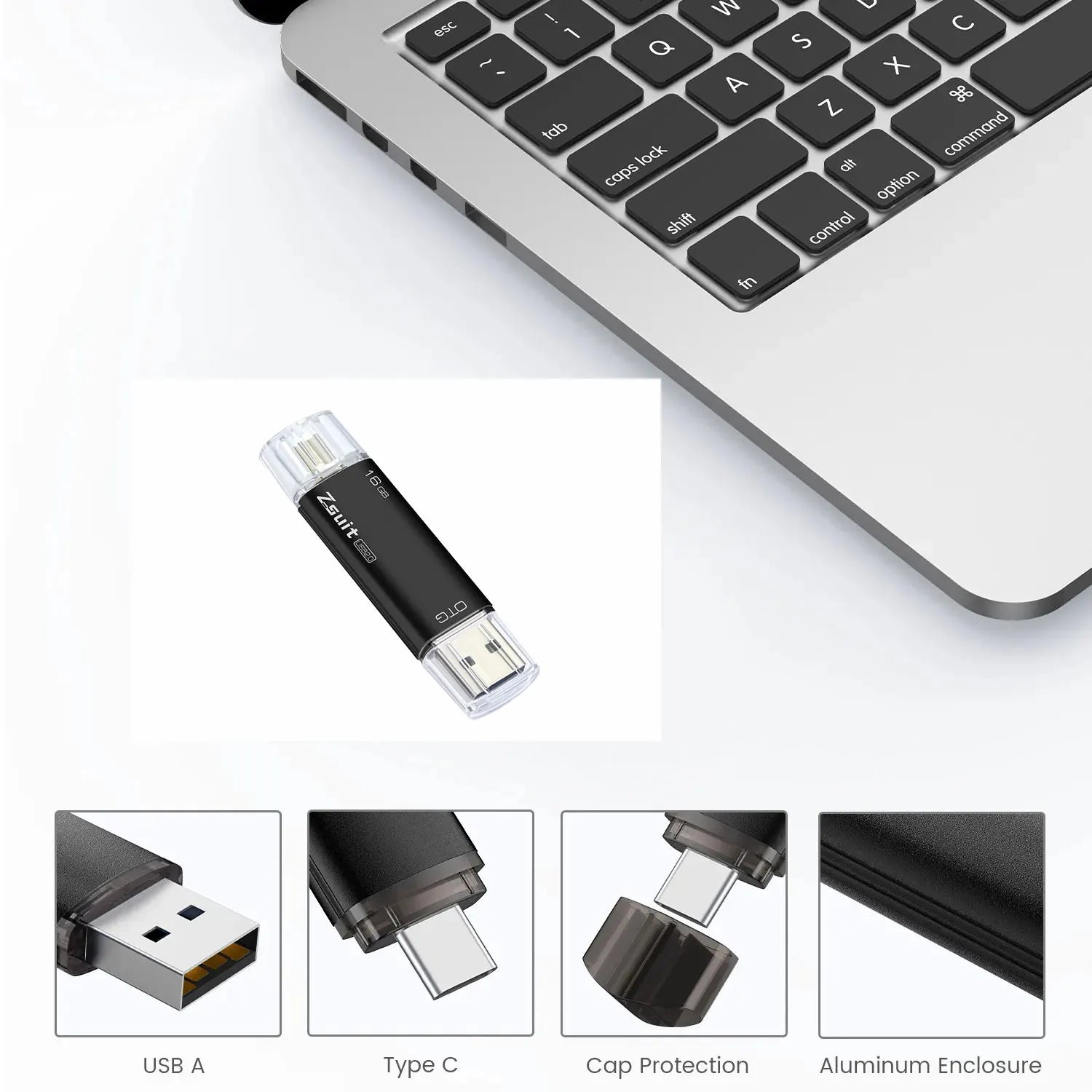 ZSUIT USB Flash Drive 2in 1 type-c Pen Drive 128GB 64GB 32GB 16G USB Stick 2.0 Mobile Pen Drive Metal U Disk Free Logo Pendrive Zpaxo
