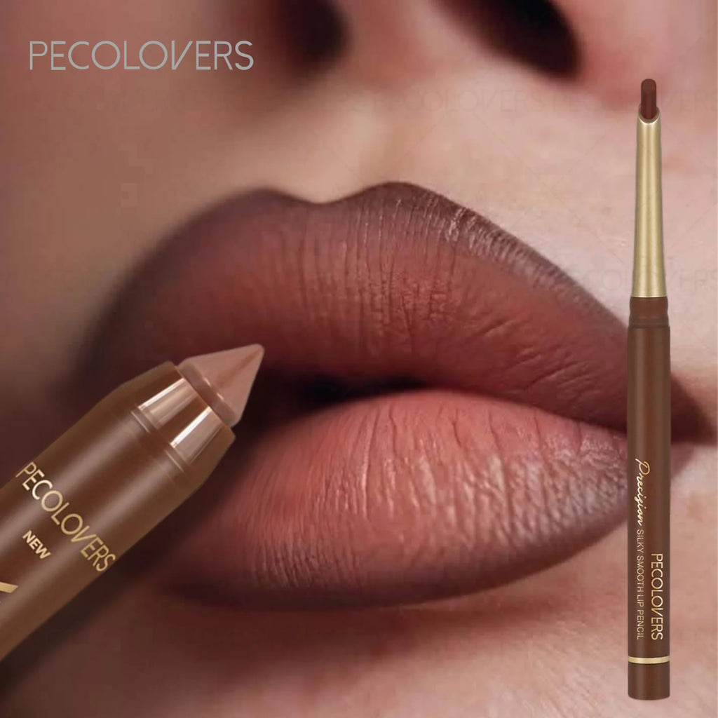 Long-lasting Brown Tube Lipstick Pen& Velvet Lip Liner Pencil Zpaxo