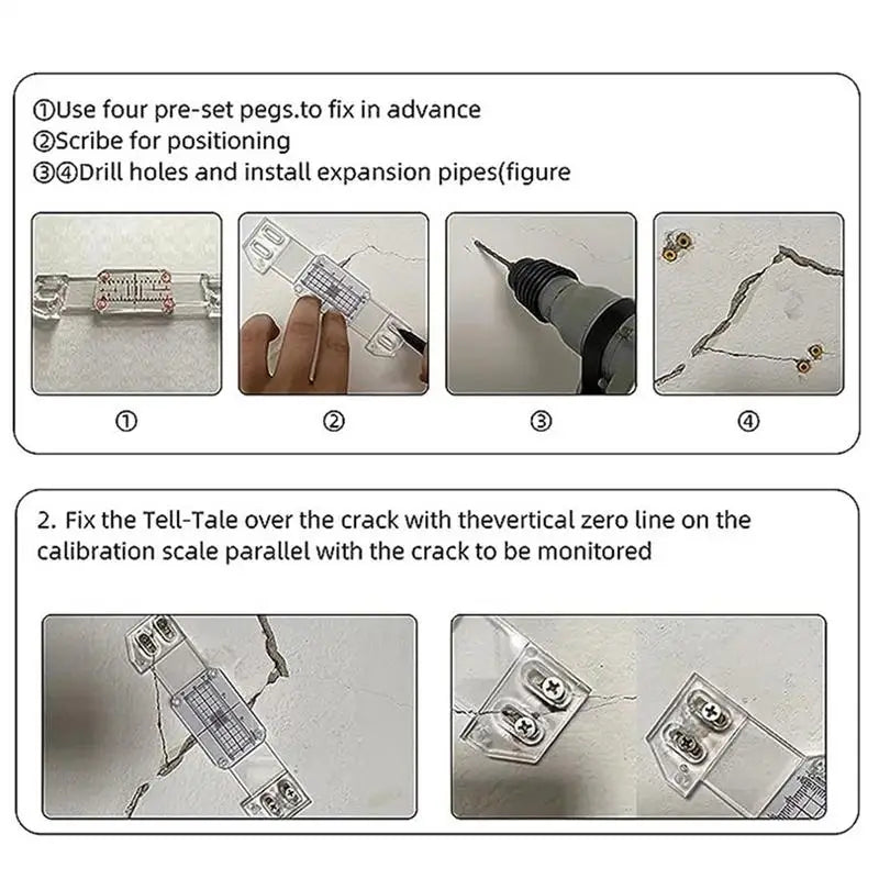 Crack Monitoring Gauge Building Wall Standard Monitor Tell-tale