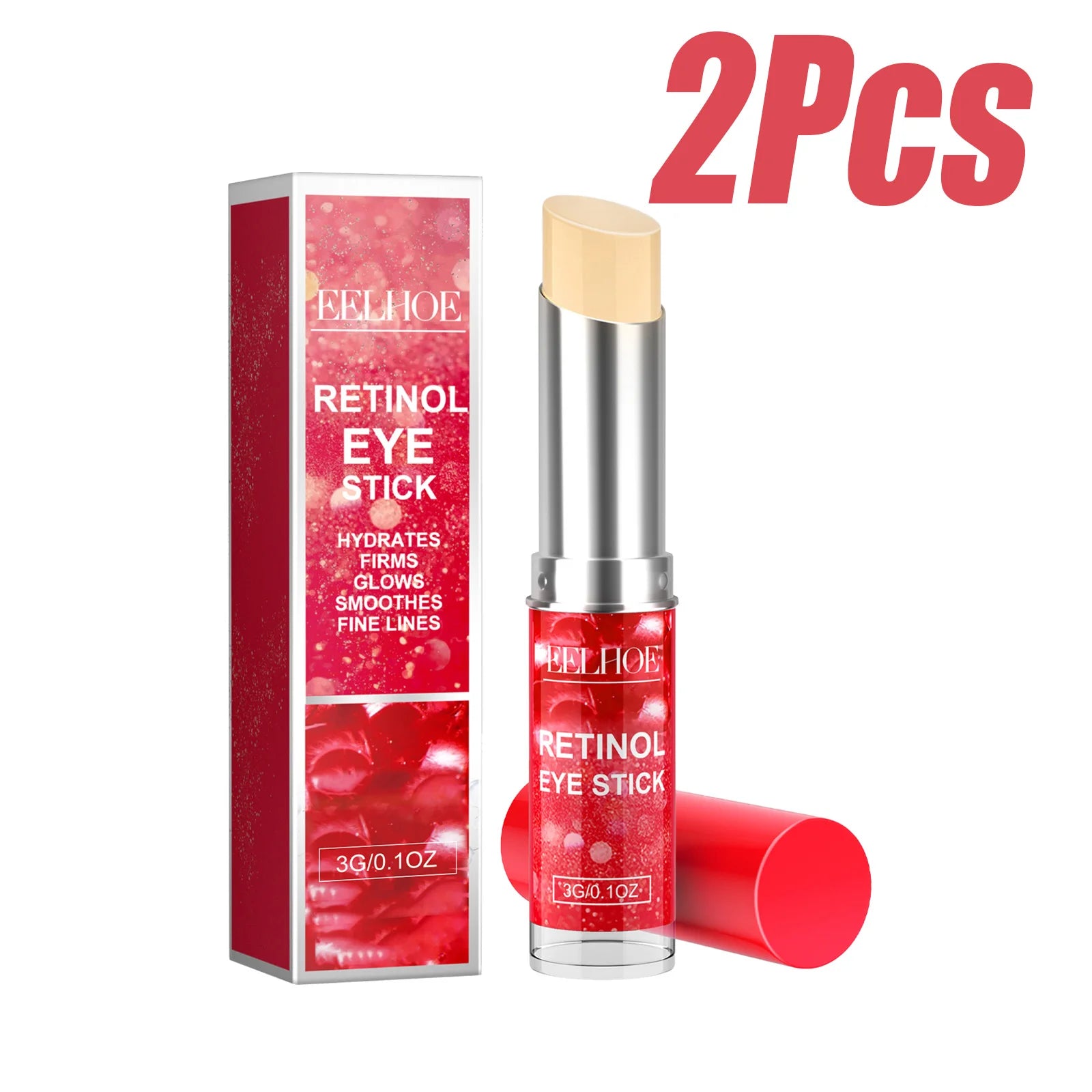 Retinol Eye Stick Anti-Wrinkle Lifting Firming Eye Cream Stick for Dark Circles & Fine Lines Moisturizing Brightening Skin Care Zpaxo 2 x 3g Boxed