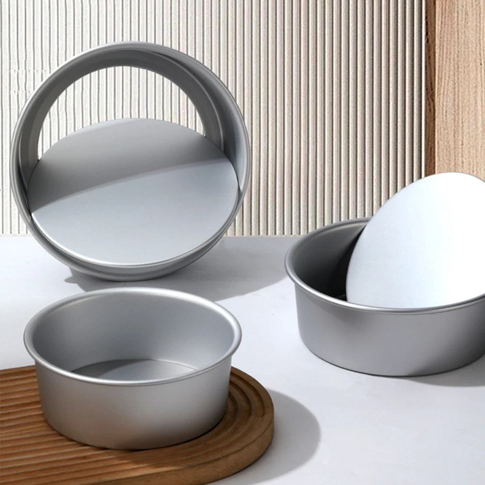 Aluminum Cake Pan 2/4/5/6/7/8Inch Round Non-Stick Cake Mold Anodised Aluminum with Removable Base for Birthday Wedding Party Zpaxo