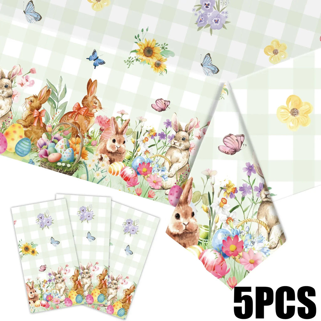 2025 Year Easter Egg Bunny Theme Party Supplies Disposable PE Plastic