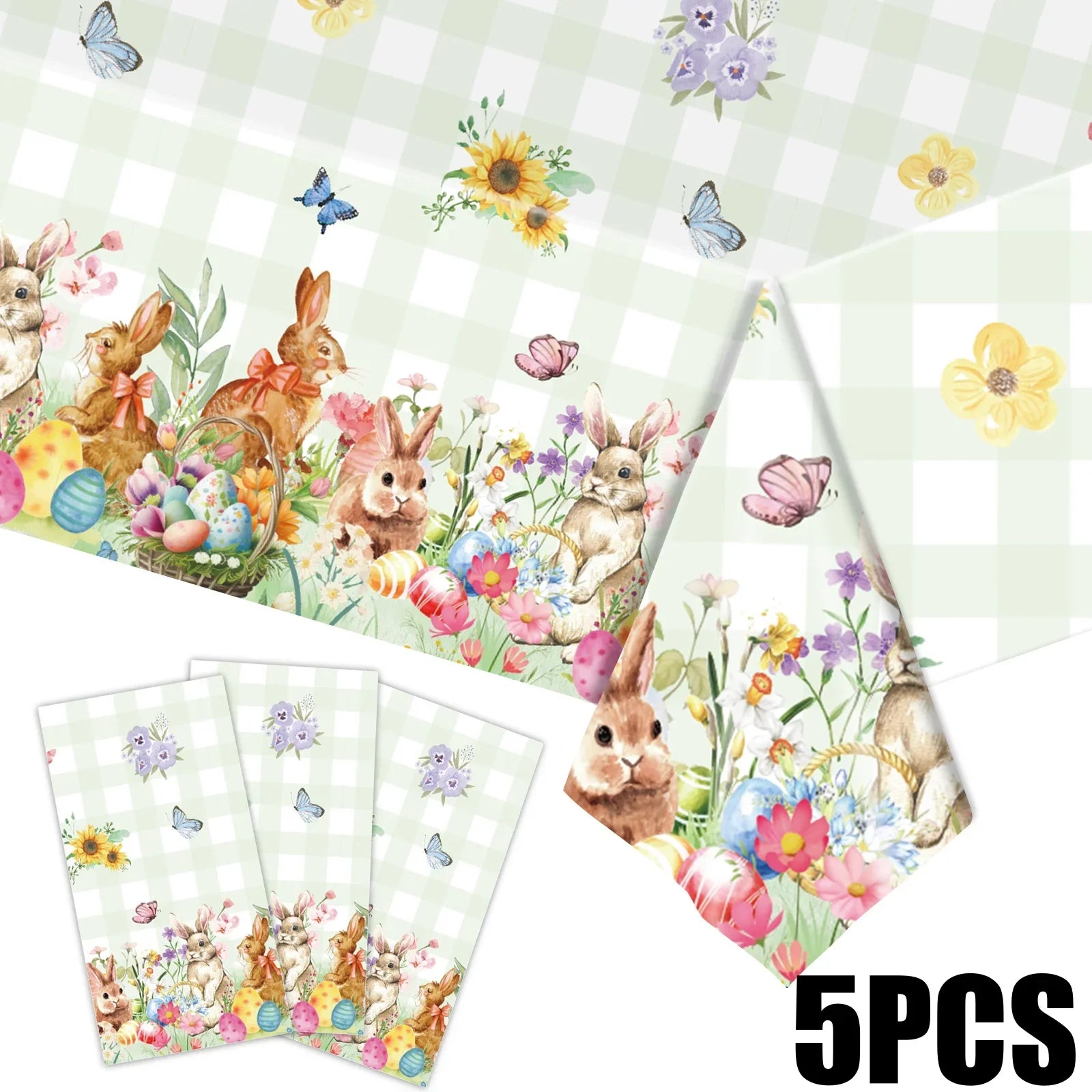 2025 Year Easter Egg Bunny Theme Party Supplies Disposable PE Plastic