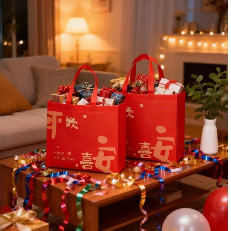 2026 Peace Bag Festive Wedding Non-woven Handbag Spring Festival