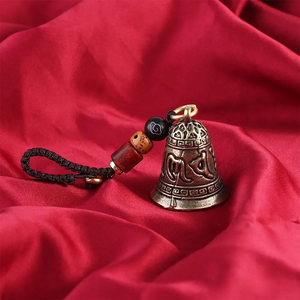Lucky Rope Interior Accessories Brass Bell Lanyard Pendants Six-word Zpaxo