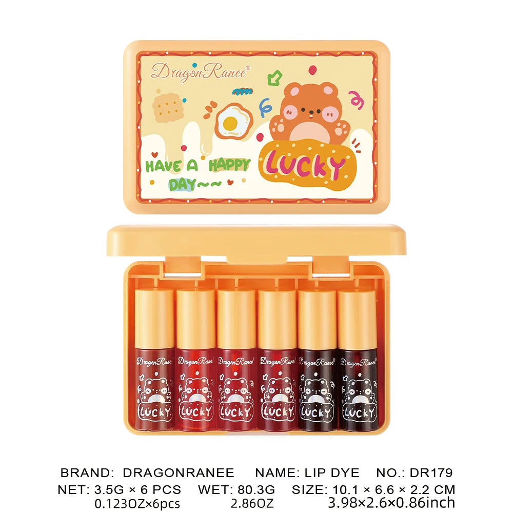 6Pcs/Set Lip Glaze Set Box with Mirror-Like Finish, Moisturizing, Non-Greasy, Waterproof, Sweat-Proof, Holiday Gift Lip Glaze Set Box Zpaxo