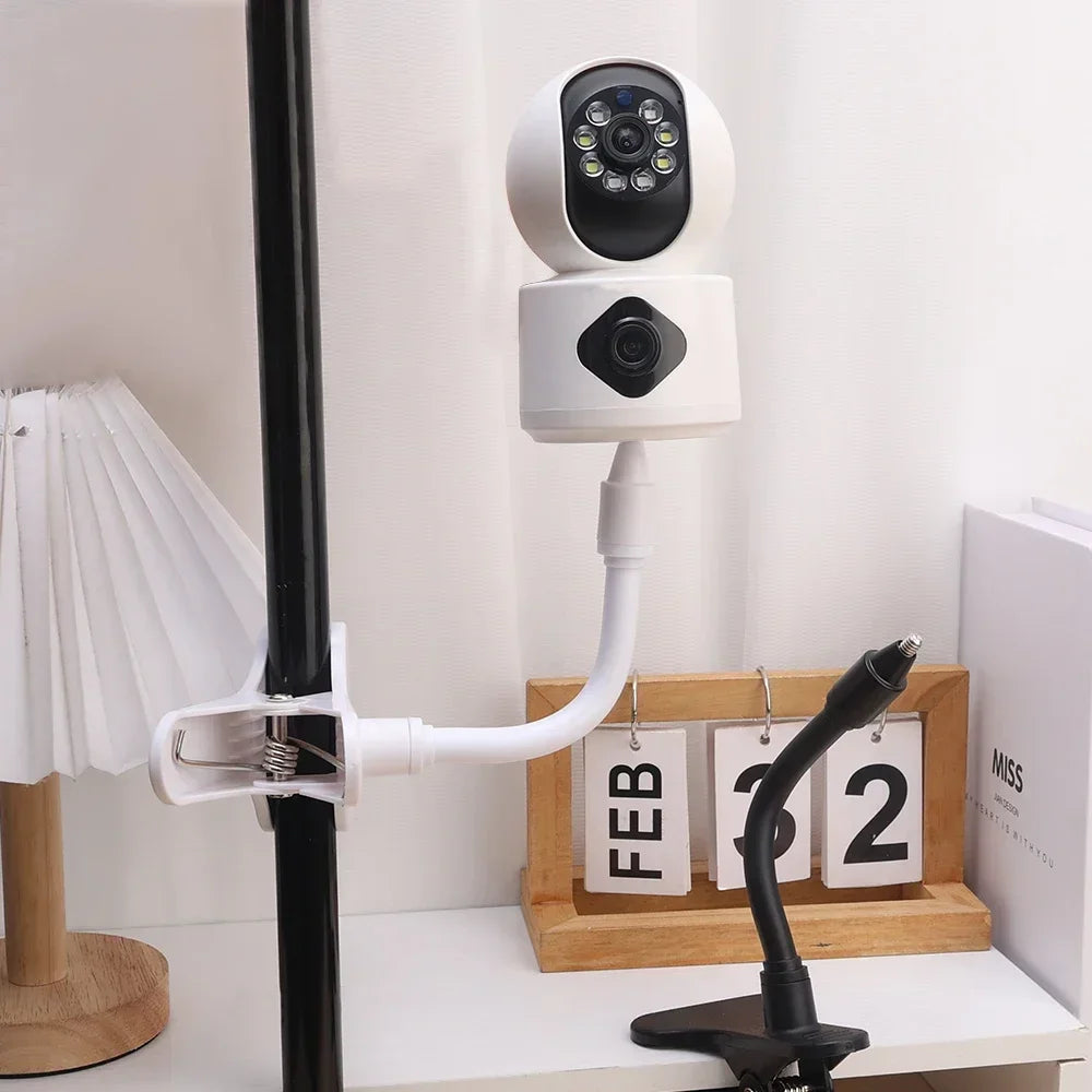 No Punching Portable Clip Mount Webcam Stand For Baby Monitor Camera Holder Home Flexible Twist Mounting Kit Attaches to Crib Zpaxo