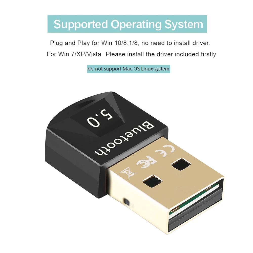 USB Bluetooth-compatible 5.0 Adapter Receiver Wireless BT Dongle High Speed Transmitter Wireless USB Adapter Zpaxo