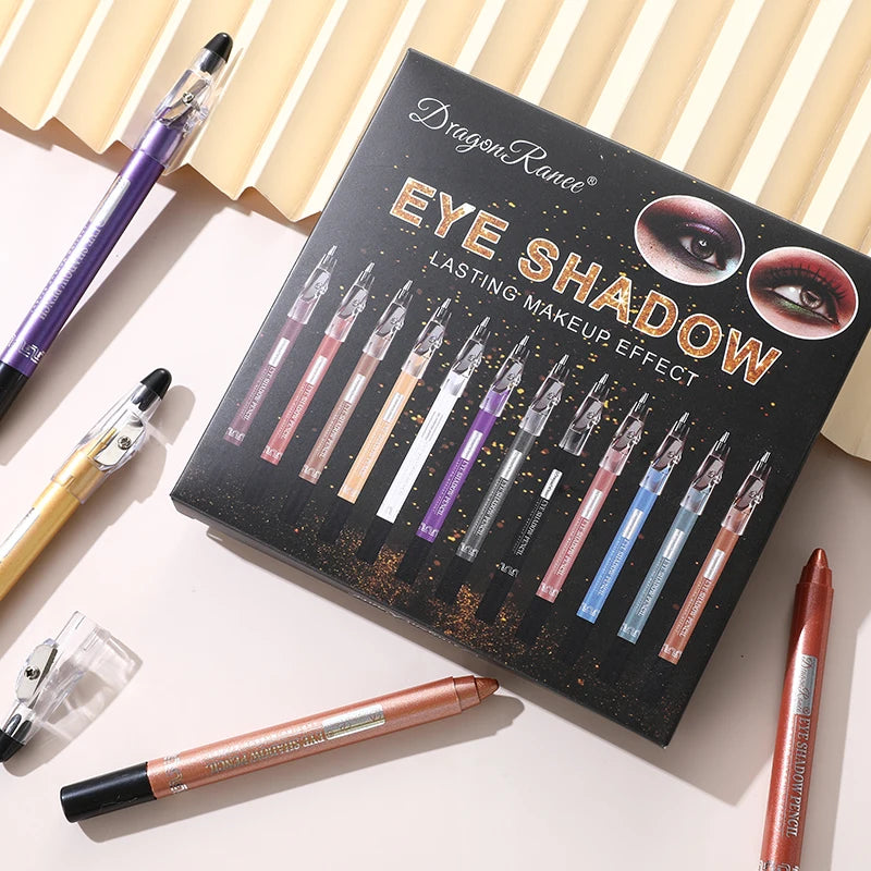 12-Piece Eyeshadow Pen Set with Pearlescent Shimmer, Fine and Silky Texture, Smudge-Proof, Multi-Use for Highlighting and Contouring, One-Swipe Application, Waterproof, Long-Lasting, Versatile Eyeshadow Zpaxo