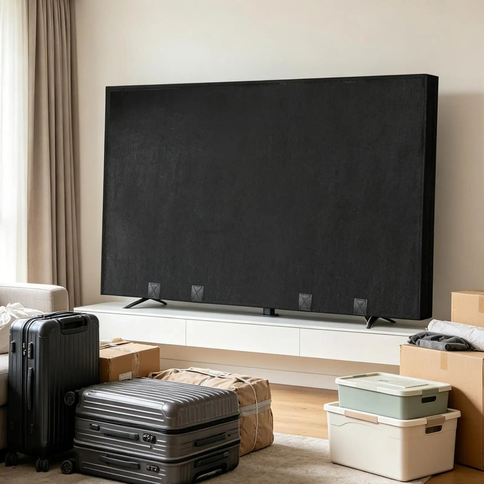 TV Cover Moving Anti Scratch Protection Bottom Strap Screen Protector