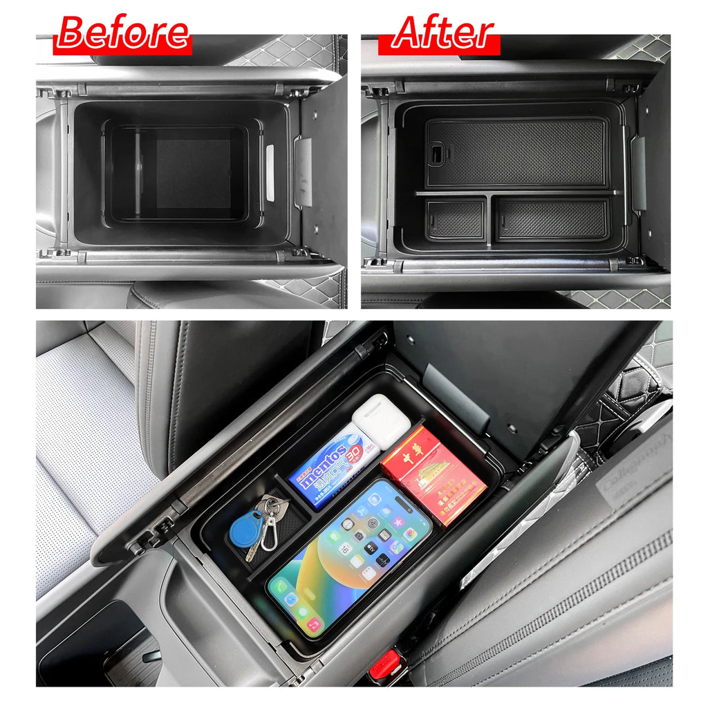 Hyundai Santa Fe 2024 2025 Car Armrest Storage Box Organizer Case