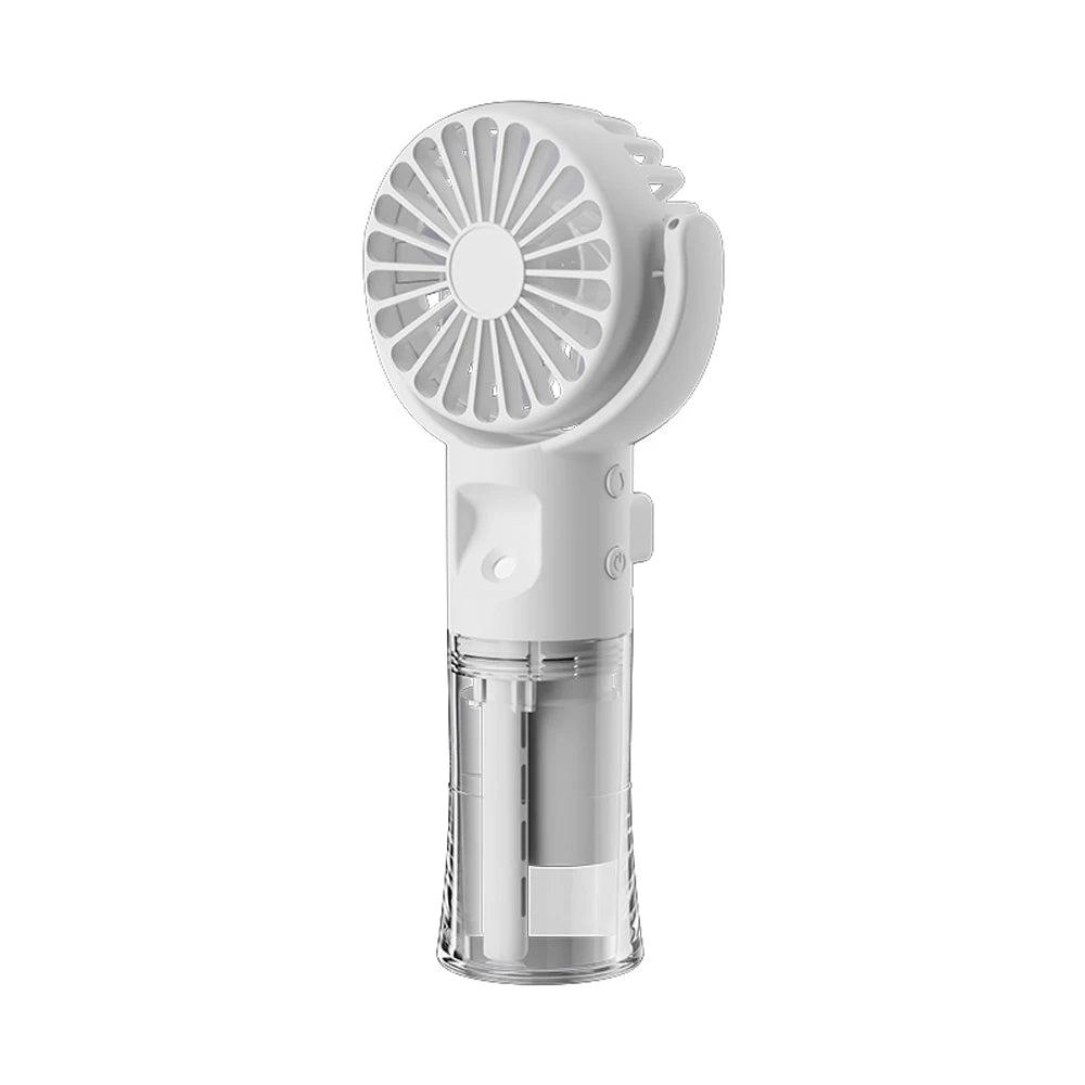 Portable Water Mist Fan Mini Handheld Humidifier USB Rechargeable Zpaxo White