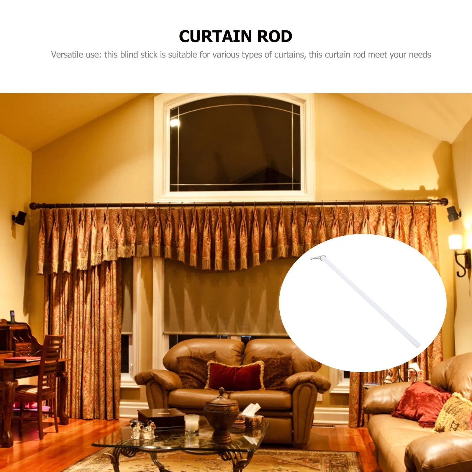 Acrylic Curtain Pull Rod Blind Replacement Wand Drapes Modern