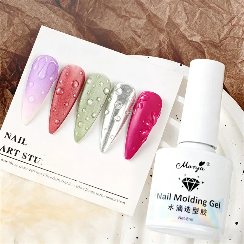 3D Droplet Effect Top Coat Nail Gel Clear Versatile Summer Water Drop Sculpting UV Nail Polish Gel for DIY Nail Art Manicure Zpaxo