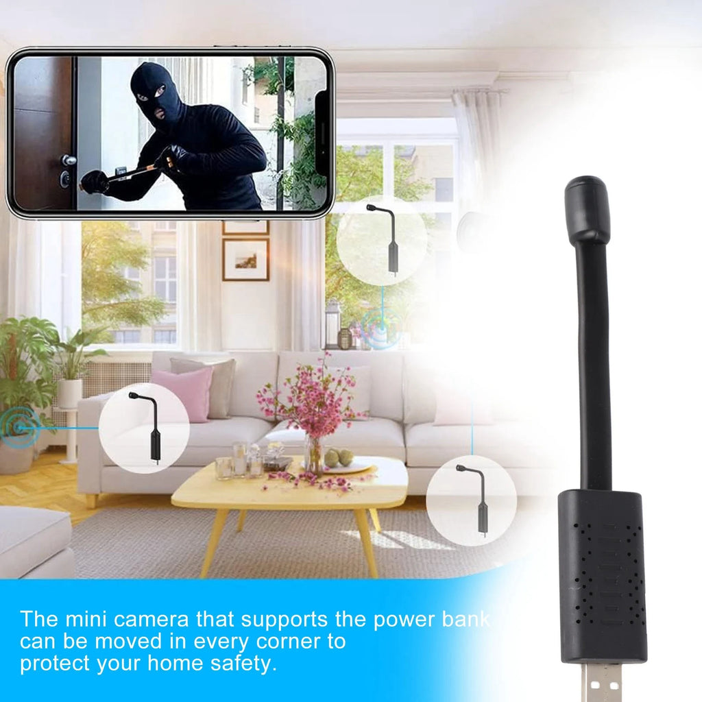 1080P HD WiFi Wireless Camera USB Plug Camera Motion Detection Remote Viewing Security Camera for Home Car Outdoor Zpaxo Default Title
