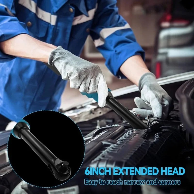 Electric Ratchet Wrench Upgraded Extended Head Removal Screw Nut 220N