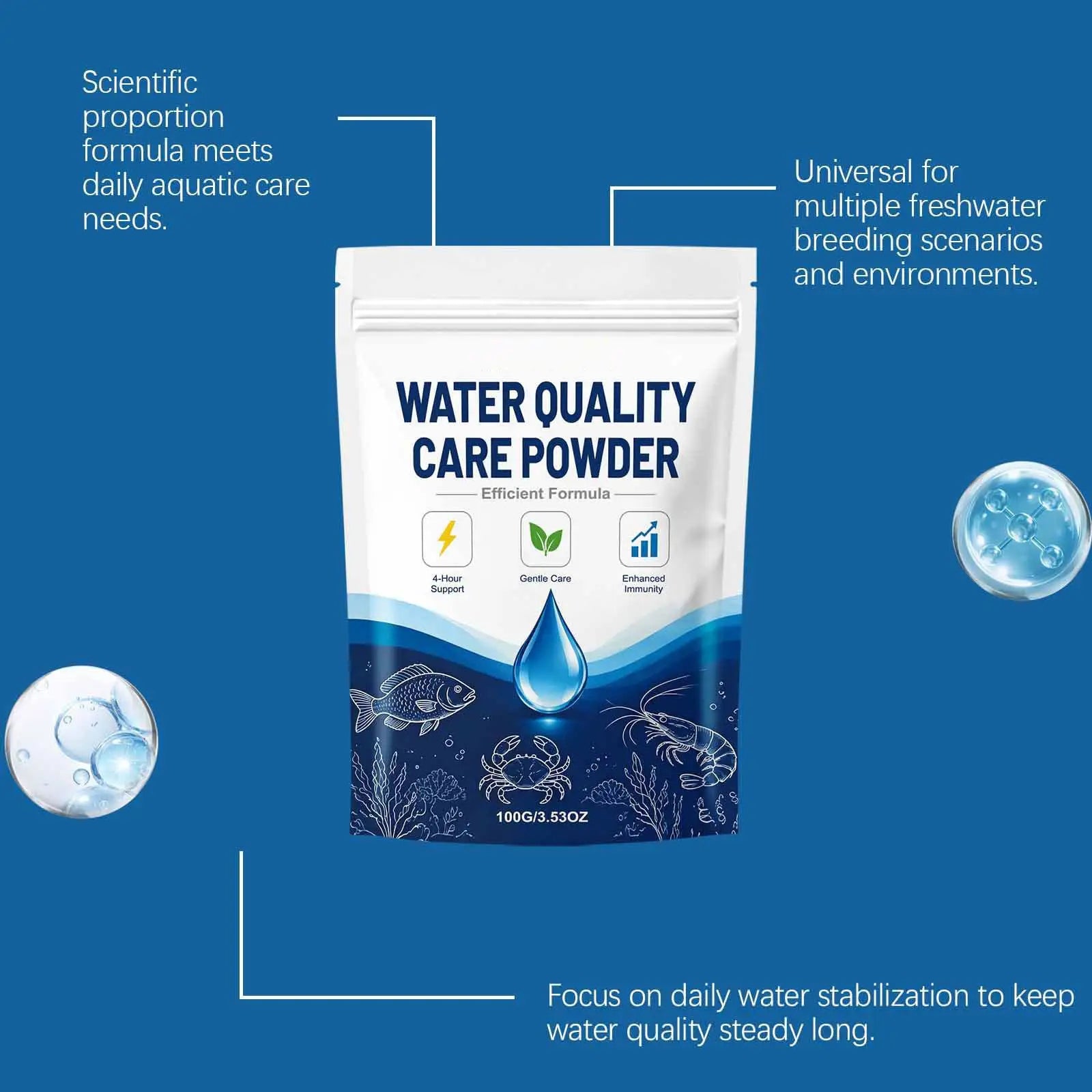 Aquarium Clarifier Fast Purification Powder Water Cloudy Remover Fish