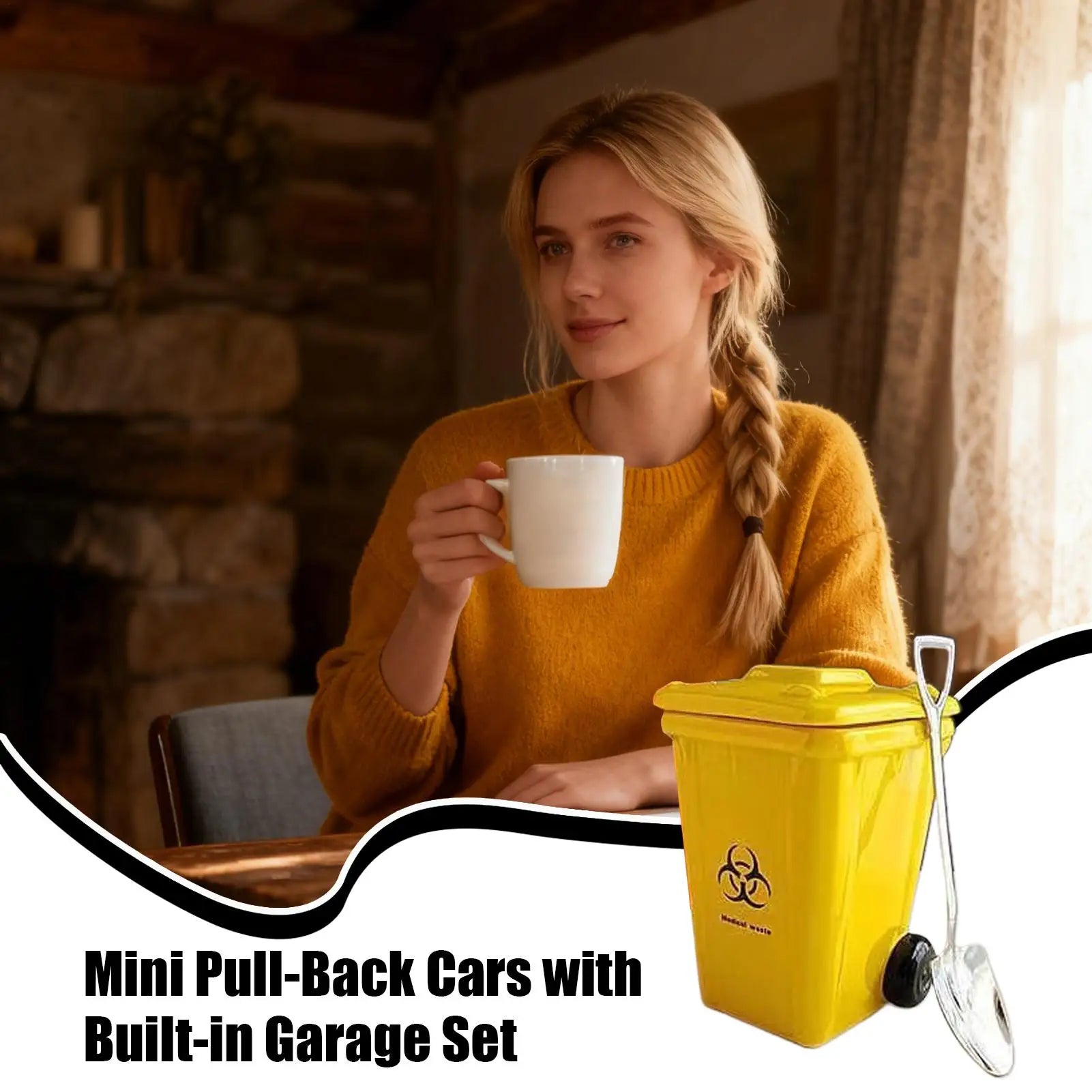 Ceramic Coffee Mug Trash Can Drinkware Tea Handle Latte Milk Juice