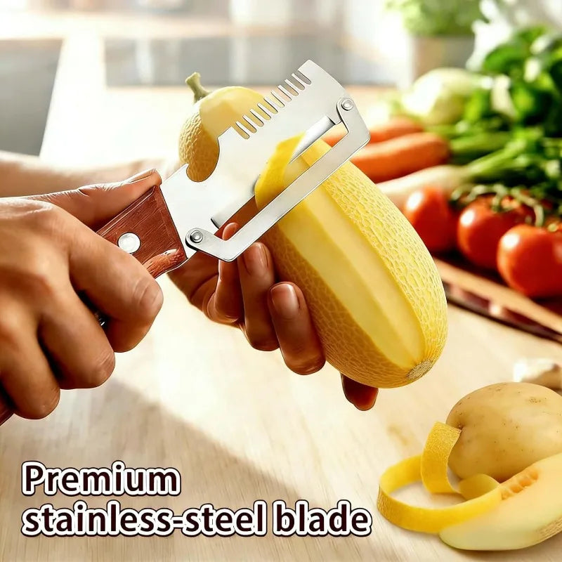 3-in-1 Stainless Steel Vegetable Peeler, Slicer & Grater