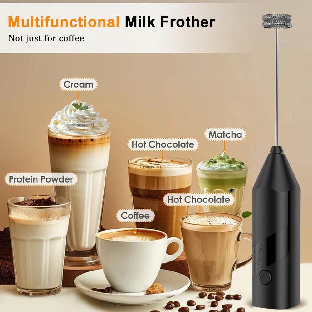 Electric Milk Frother Egg Beater Mini Handheld Coffee Whisk Mixer