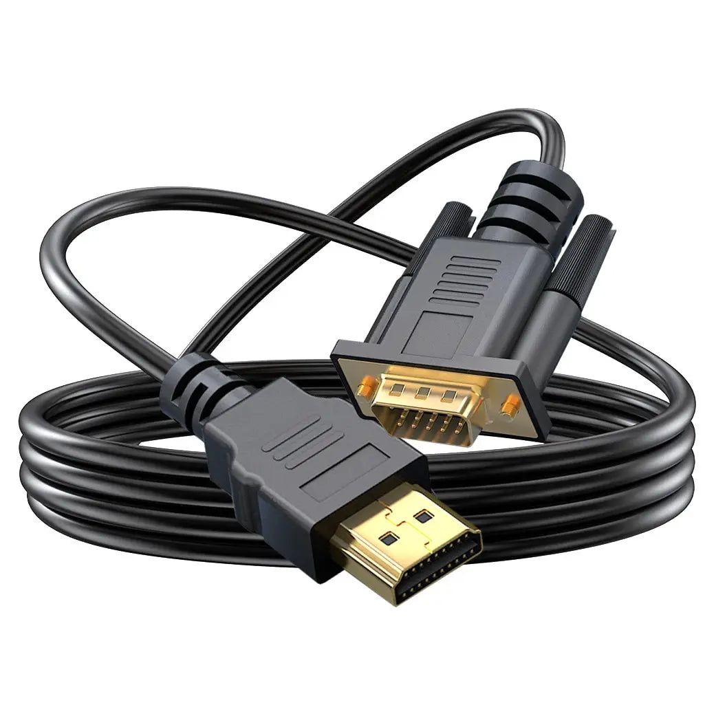 HDTV Male to VGA Male 1080P 60Hz HD Compatible Cable to VGA Adapter Digital to Analog for Computer Laptop Zpaxo black 1.8m