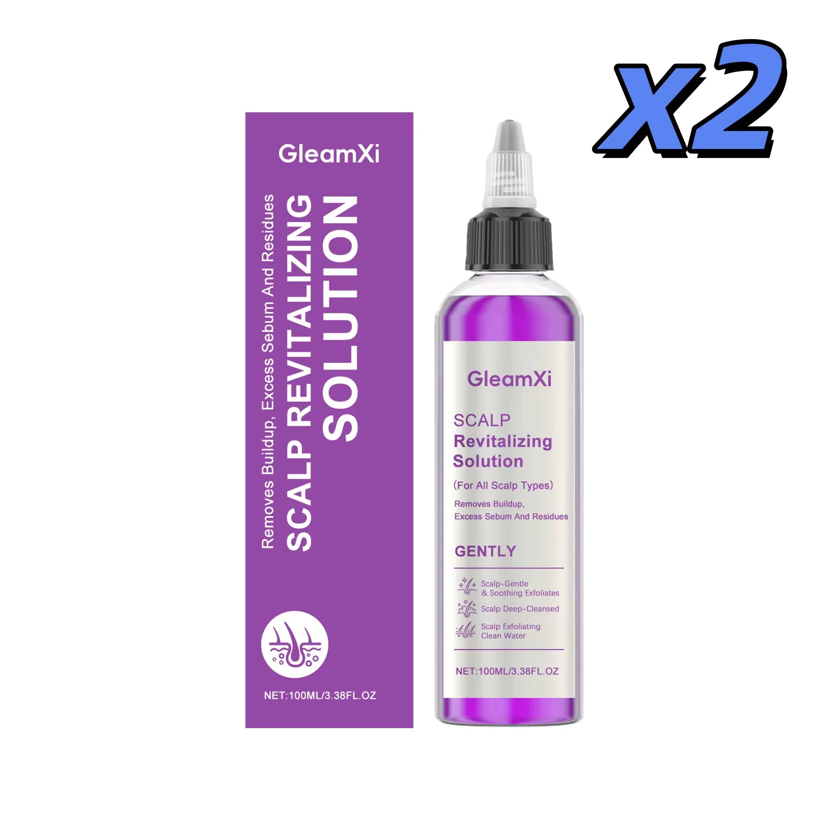 GleamXi Scalp Cleansing Shampoo – Dandruff & Oil Control Scalp Care Shampoo Zpaxo 100ml X 2pcs