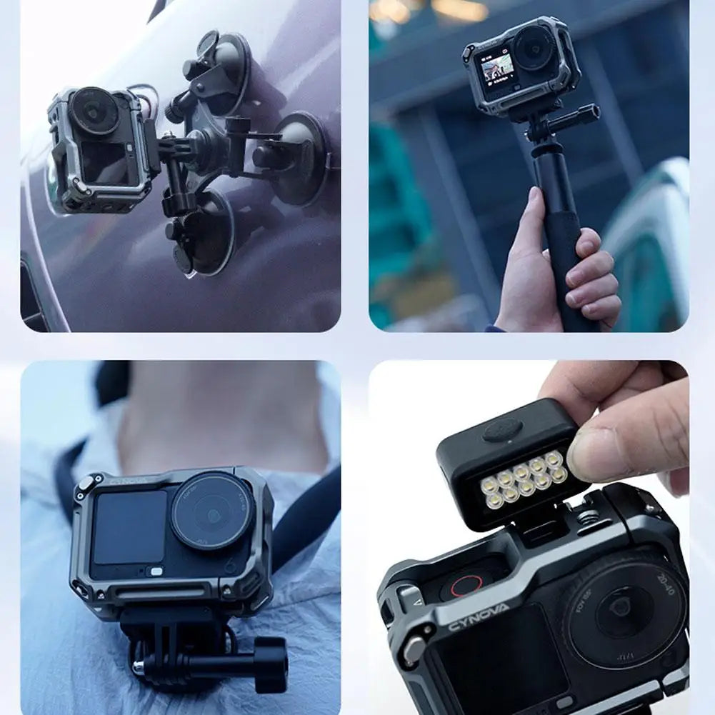DJI Osmo Action 6 Metal Cage – Aluminum Alloy Expansion Mount Camera Cage Zpaxo