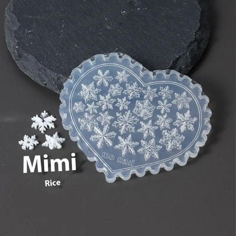 Christmas Snowflakes Manicure Tool Nail Art Silicone Mold 3D Acrylic Zpaxo