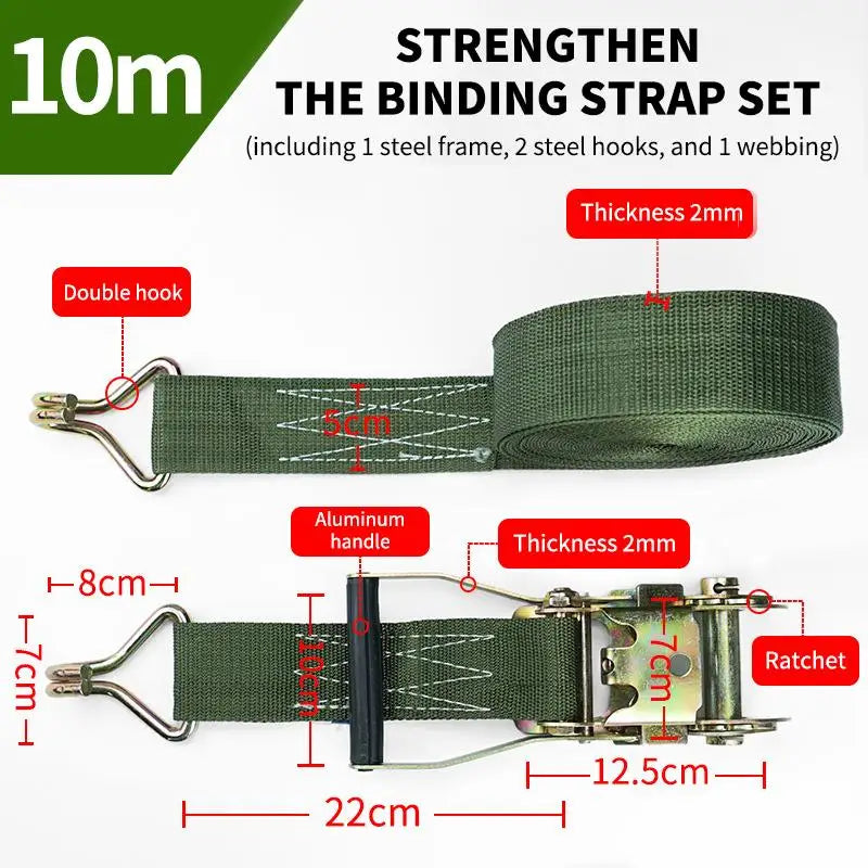 Heavy Duty Ratchet Cargo Tie Down Straps – 3M to 15M