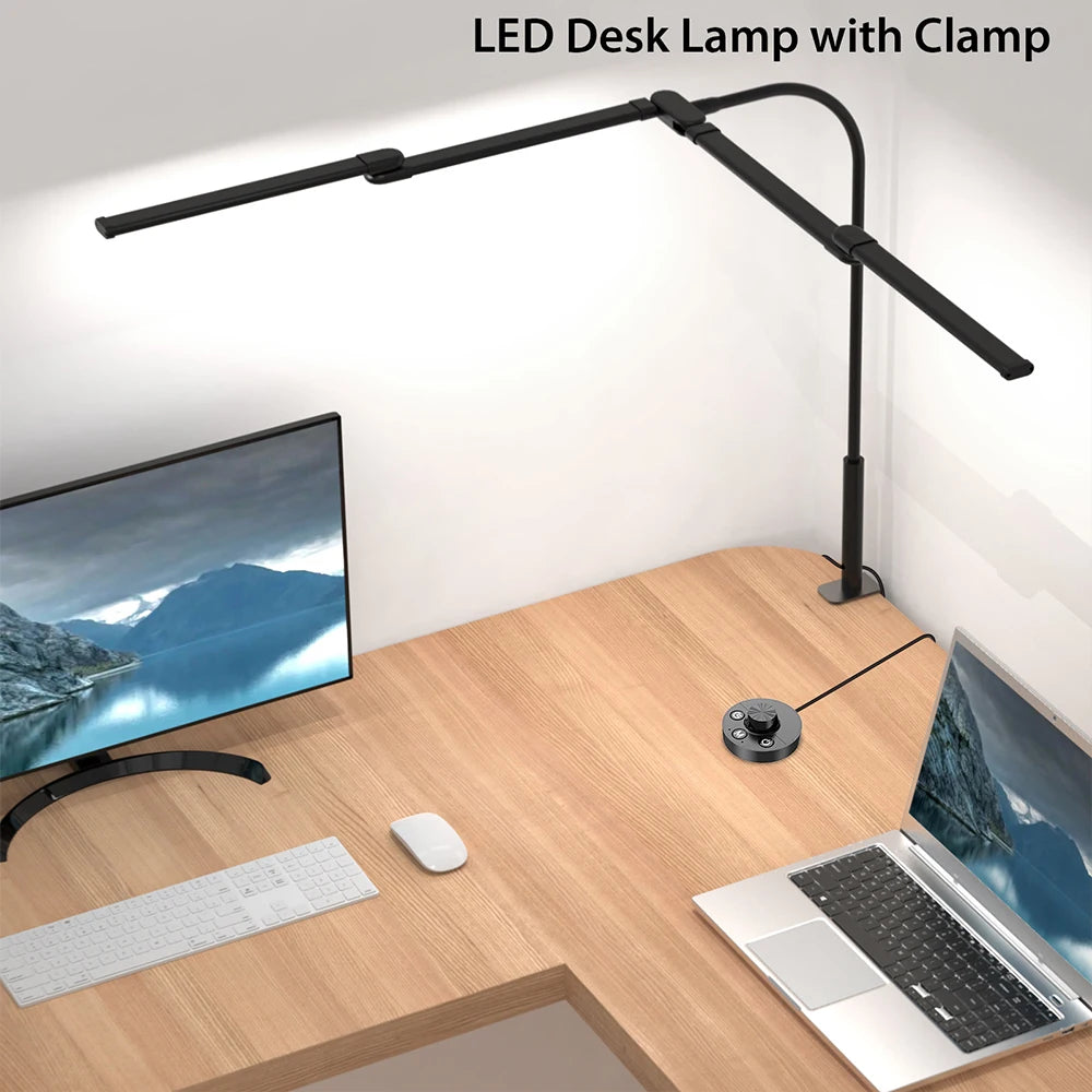 LED Ultra Bright Eye-caring Desk Lamp 24W Stepless Dimming Flexible Zpaxo