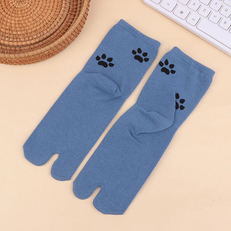 1Pair Japanese Two Finger Socks Unisex Clog Polyester Toe Separation Zpaxo