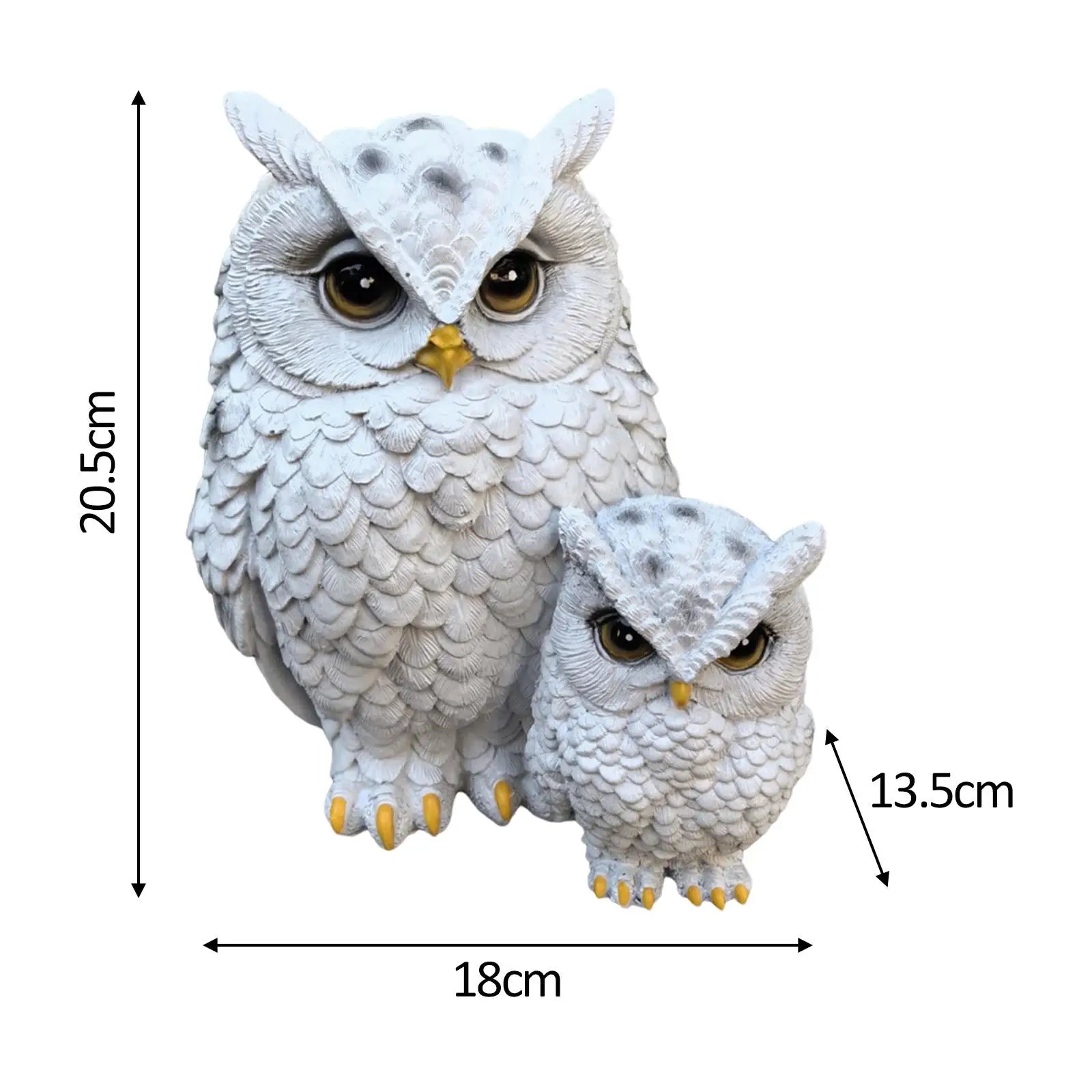 Resin Owl Statue – Mother & Child Bird Sculpture Garden Decor Resin Bird Figurine Zpaxo
