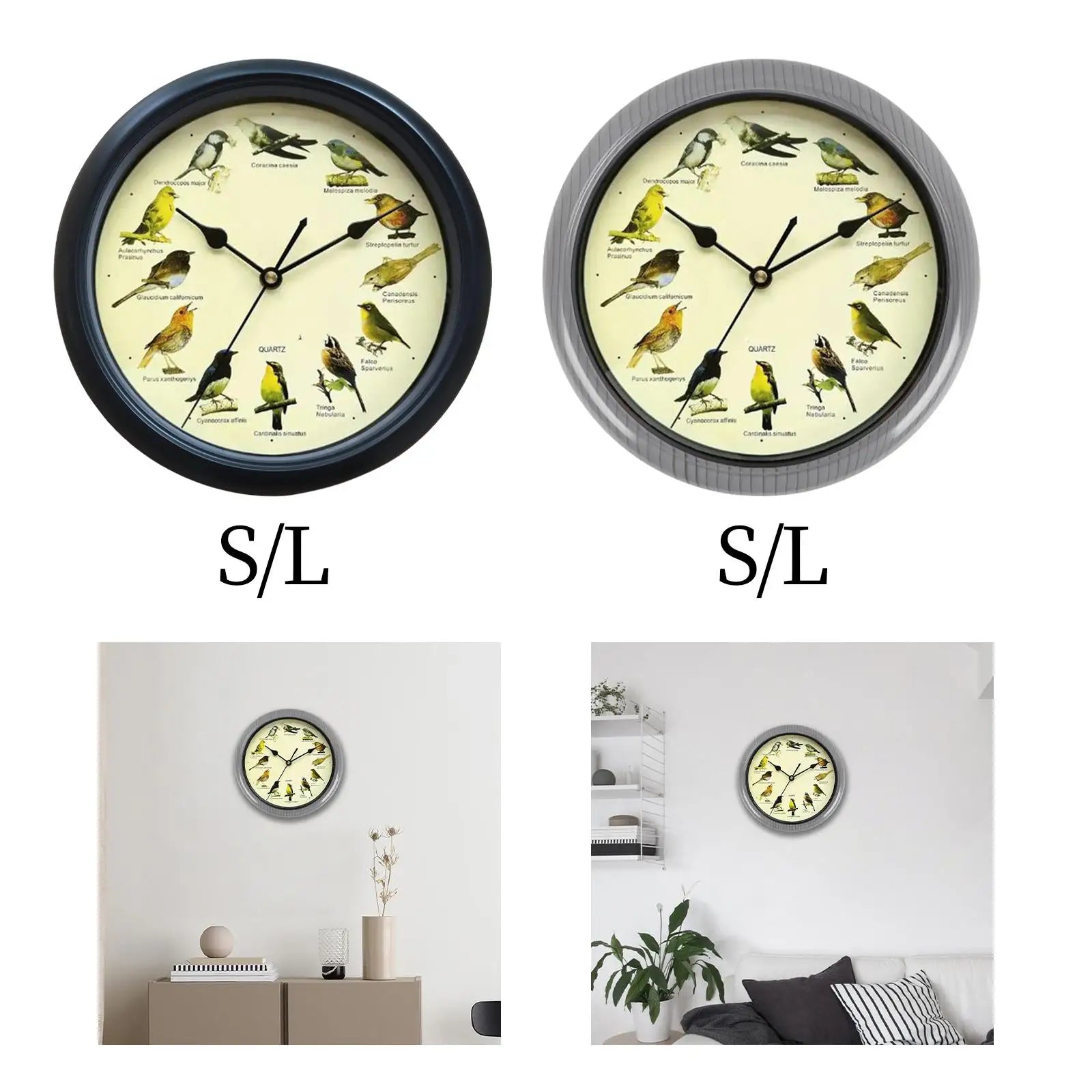 Musical Singing Birds Wall Clock – 12 Bird Calls, 10 Inch Decorative Wall Clock Zpaxo