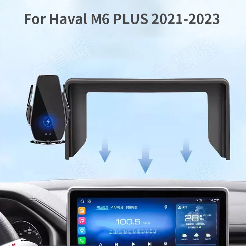Car Phone Holder For Haval M6 PLUS 2021-2023 Screen Navigation Bracket Magnetic New Energy Wireless Charging Rack Zpaxo