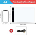 LED Photocopying Table Drawing Board Children's Light-transmitting Copying Table Brightness Adjustable Copy Board Painting Toys Zpaxo A4 CN
