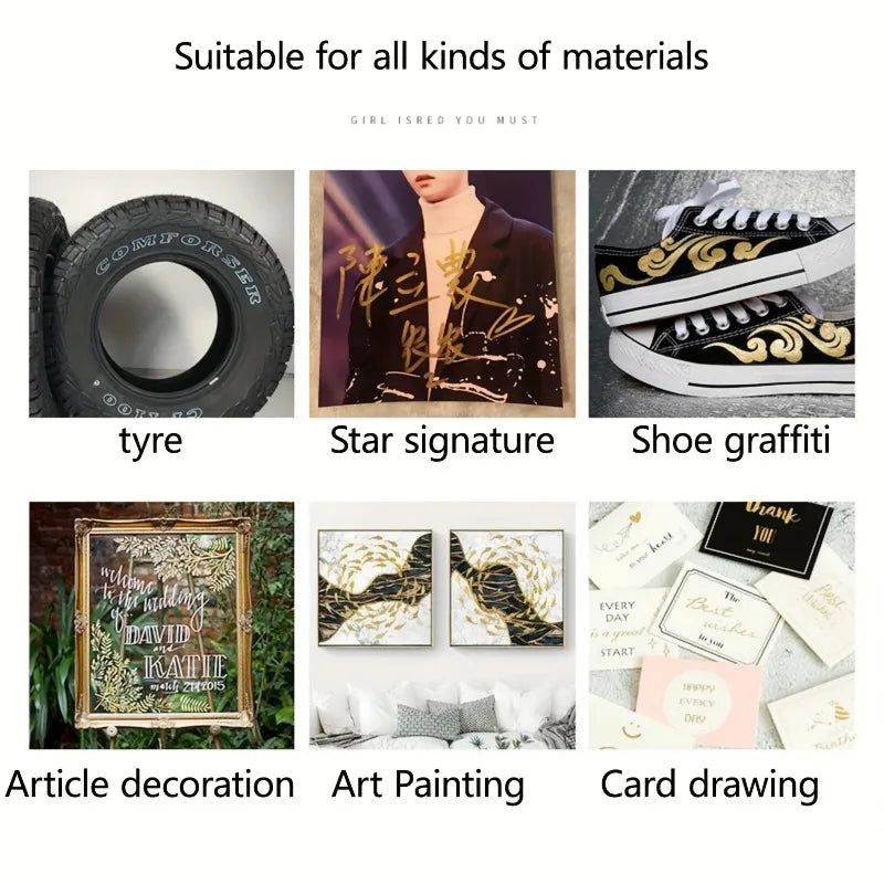 Metallic Soft Tip Pens Waterproof Paint Marker Craft Invitation