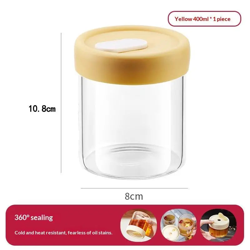 CM1Pc 240 Glass Food Storage Jar Sealed Juice Container Cereals